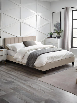 Rosa Cream Velvet Upholstered 135cm Double Bed