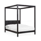 Roxanne Black Solid Pine 135cm Double 4-Poster Canopy Bed