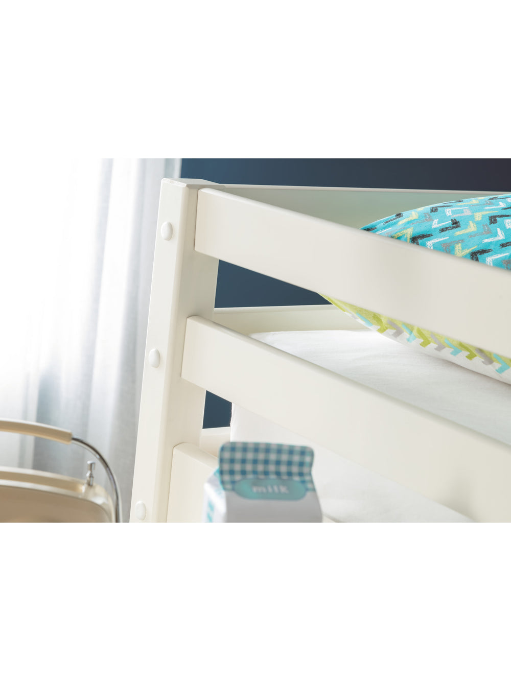 Roxy 90cm Single White Midsleeper Cabin Bed with Desk