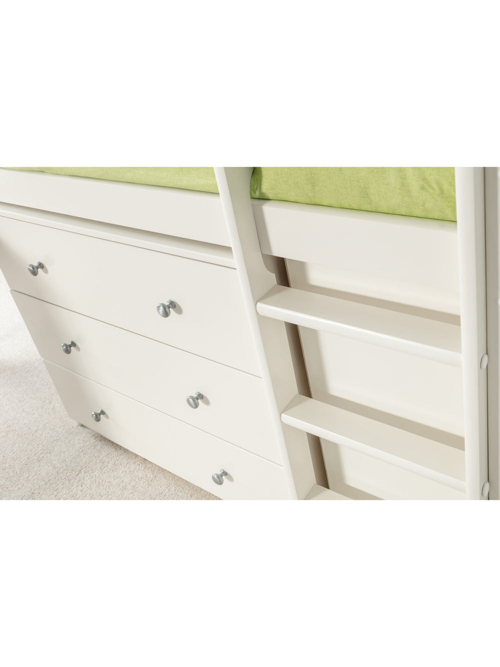 Roxy 90cm Single White Midsleeper Cabin Bed with Desk