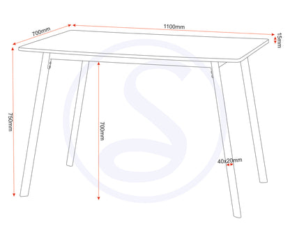 Riley Large Dining Set - WHITE/LIGHT OAK EFFECT VENEER