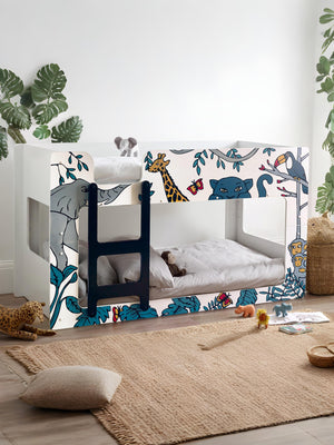 Safari 90cm Single Animal Print Bunk Bed