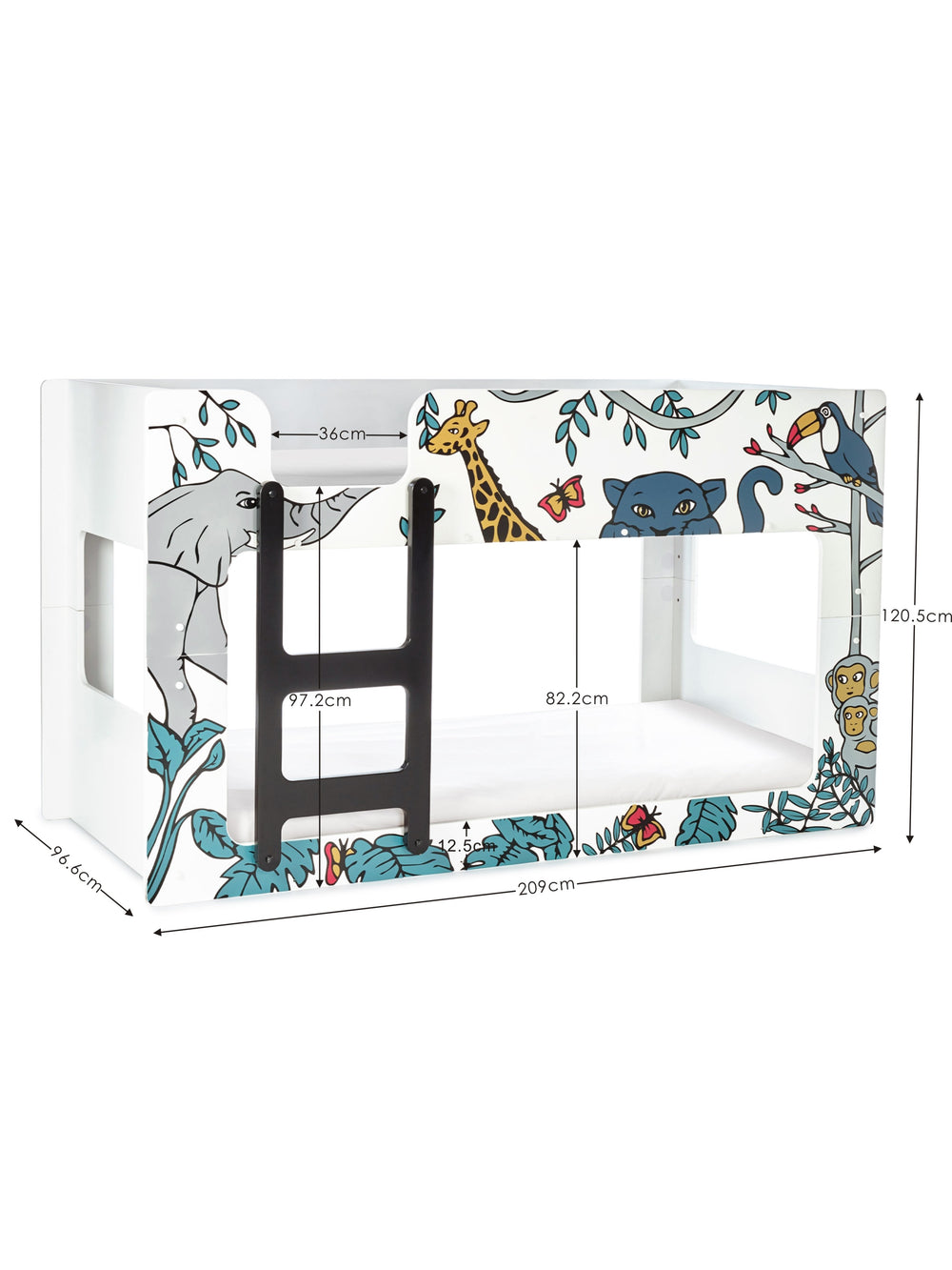 Safari 90cm Single Animal Print Bunk Bed