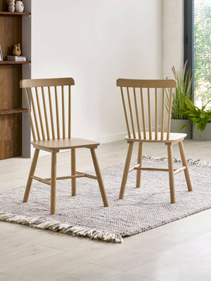 Set of 2 Sakura Oak Dining Chairs