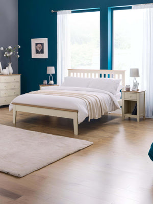 Salerno 90cm Single Ivory and Oak Effect Bed