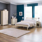 Salerno 90cm Single Ivory and Oak Effect Bed