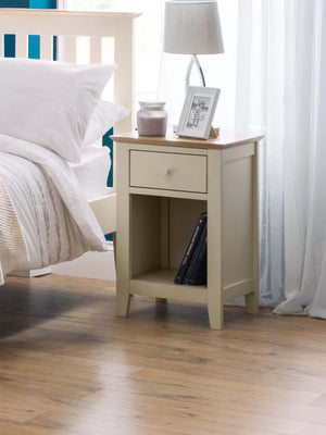 Salerno Shaker Ivory/ Oak 1 Drawer Bedside