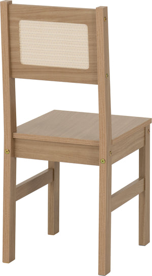 Santana 1+4 Dining Set - LIGHT OAK/RATTAN EFFECT