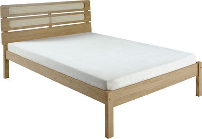 Santana 5' Bed - LIGHT OAK/RATTAN EFFECT