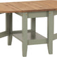 Santos Drop Leaf Coffee Table - GREEN/DISTRESSED WAXED PINE