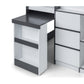 Saturn 90cm Single Black and White Midsleeper Cabin Bed with Desk
