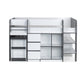 Saturn 90cm Single Black and White Midsleeper Cabin Bed with Desk