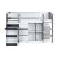 Saturn 90cm Single Black and White Midsleeper Cabin Bed with Desk