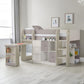 Saturn 90cm Single Taupe Midsleeper Cabin Bed with Desk