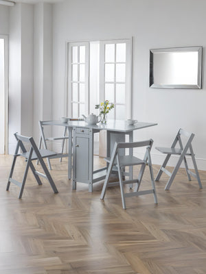 Savoy Light Grey 4 Seater Extending Dining Set