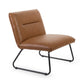 Saxon Tan Brown Faux Leather Lounge Chair