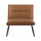 Saxon Tan Brown Faux Leather Lounge Chair
