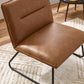 Saxon Tan Brown Faux Leather Lounge Chair