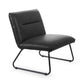 Saxon Black Faux Leather Lounge Chair