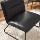 Saxon Black Faux Leather Lounge Chair