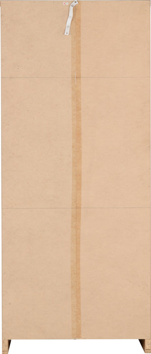 Seville 2 Door Wardrobe - WHITE GLOSS/LIGHT OAK EFFECT VENEER