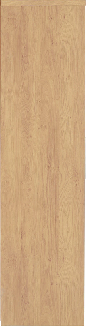 Seville 3 Door 2 Drawer Wardrobe - GREY GLOSS/LIGHT OAK EFFECT VENEER