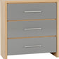 Seville Bedroom Set - GREY GLOSS/LIGHT OAK EFFECT VENEER