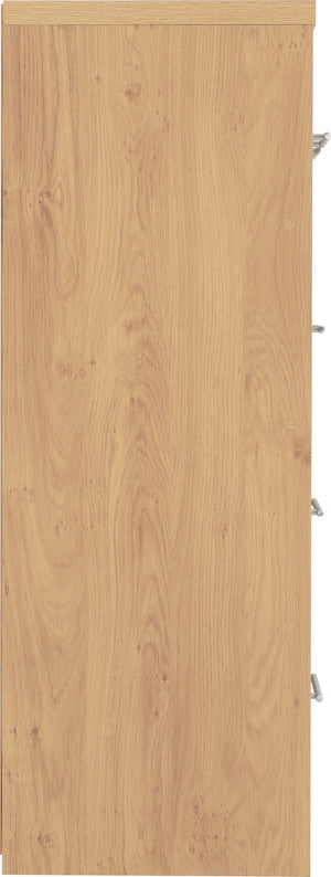 Seville 3+2 Drawer Chest - GREY GLOSS/LIGHT OAK EFFECT VENEER