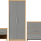 Seville Bedroom Set - GREY GLOSS/LIGHT OAK EFFECT VENEER