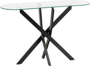 Sheldon Console Table - CLEAR GLASS/BLACK