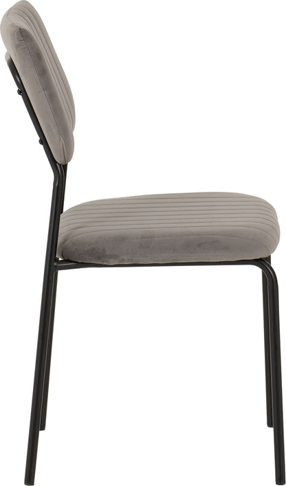 Sheldon Chair (Box of 4) - GREY VELVET FABRIC