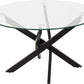 Sheldon Round Coffee Table - Clear Glass/Black