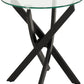 Sheldon Side Table - Clear Glass/Black