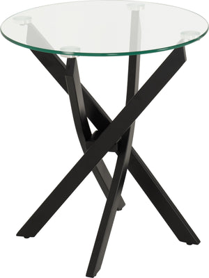 Sheldon Side Table - CLEAR GLASS/BLACK