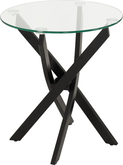 Sheldon Side Table - CLEAR GLASS/BLACK