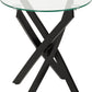Sheldon Side Table - Clear Glass/Black