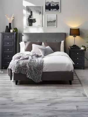 Shoreditch 135cm Double Grey Velvet Bed