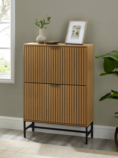Sia Oak Effect 2 Door Shoe Storage Cabinet