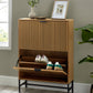 Sia Oak Effect 2 Door Shoe Storage Cabinet