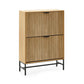 Sia Oak Effect 2 Door Shoe Storage Cabinet