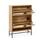 Sia Oak Effect 2 Door Shoe Storage Cabinet