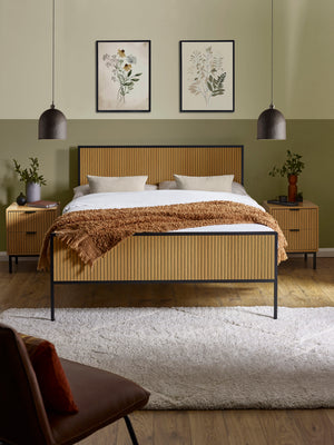 Sia Oak Effect 150cm King Size Bed Frame
