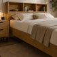 Sia Bookcase Headboard Bed - Light Oak Effect, King