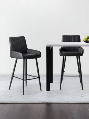 Soho Bar Stool - Antique Black Faux Leather