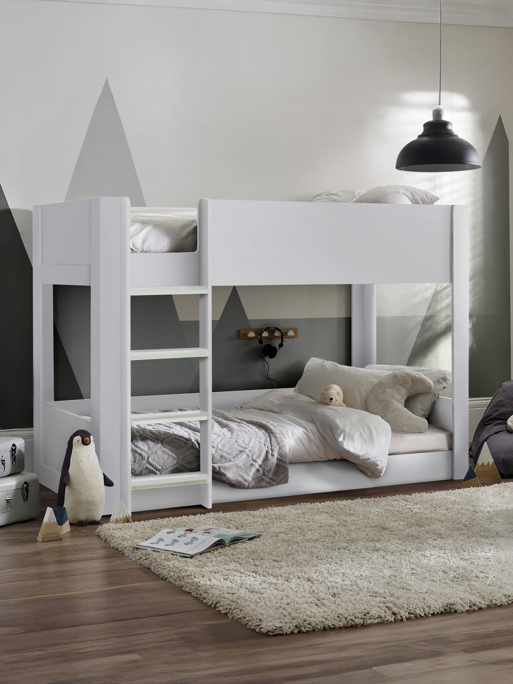 Solomon 90cm Single White Bunk Bed