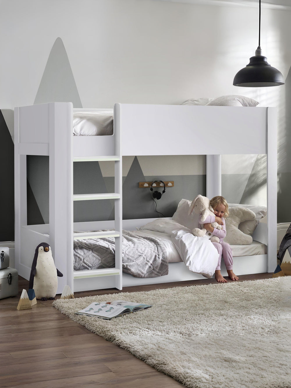 Solomon 90cm Single White Bunk Bed
