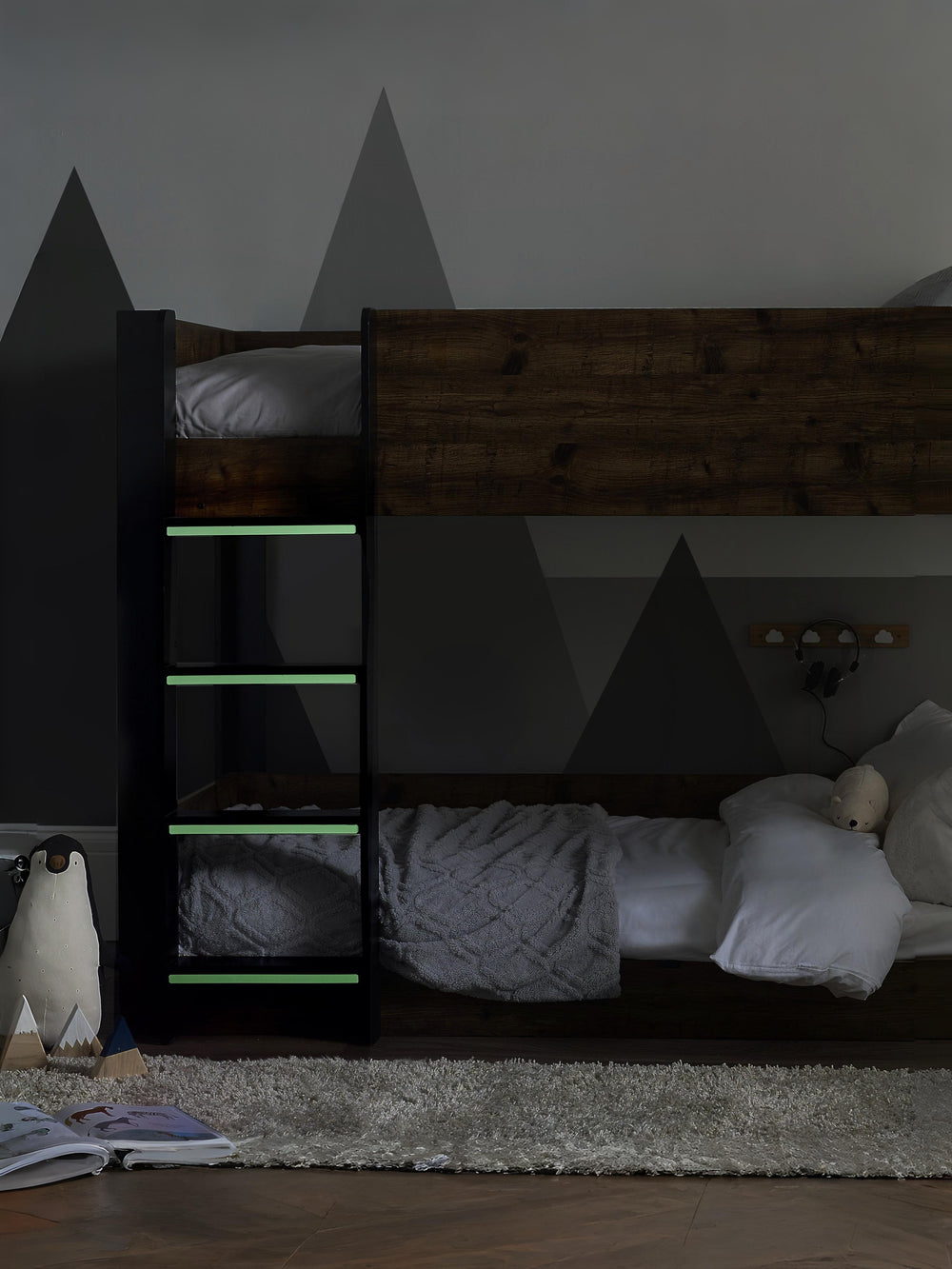Solomon 90cm Single Rustic Wood Effect Bunk Bed