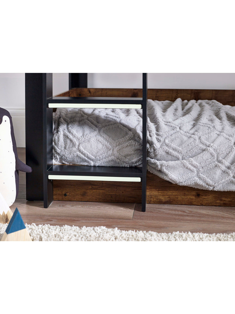 Solomon 90cm Single Rustic Wood Effect Bunk Bed