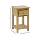 Somerset Oak Compact 1 Drawer Bedside Table with Shelf