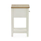 Somerset White and Oak Compact 1 Drawer Bedside Table with Shelf